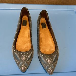 Frye Dark Grey Flats size 8